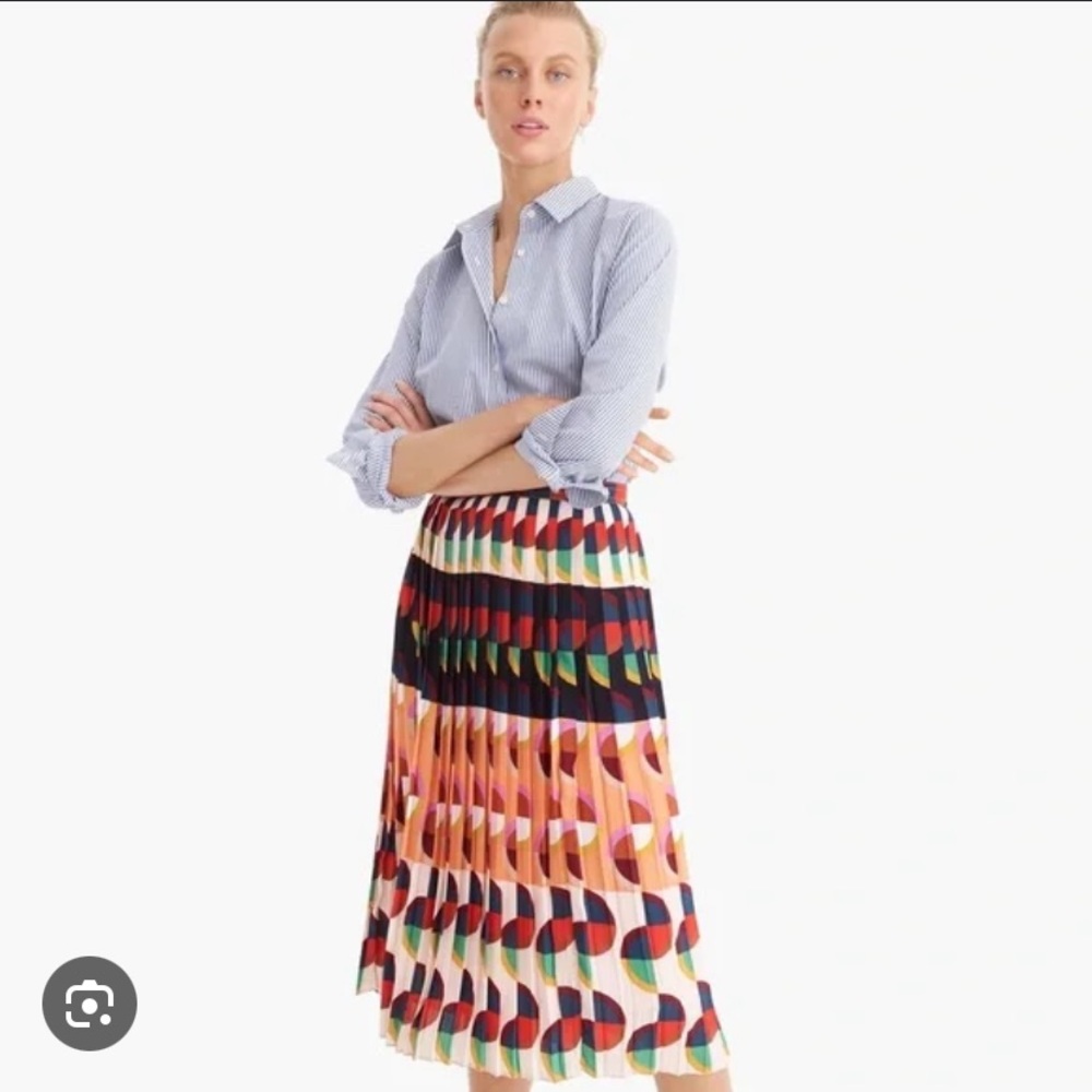 J Crew Pleated Art Deco Skirt -  Size 4